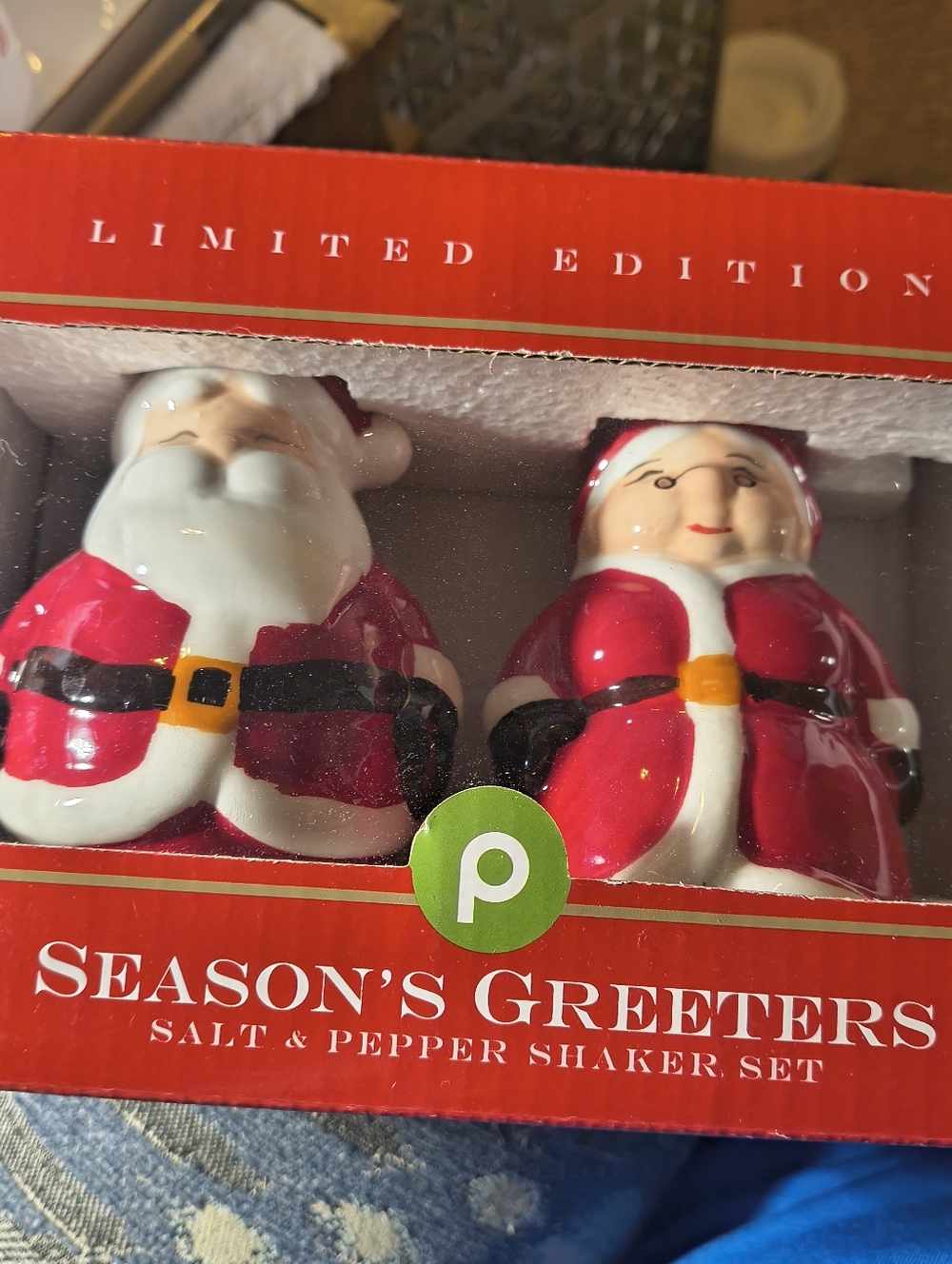 Season's Greeters Santa Salt & Pepper Shaker Set - By Publix